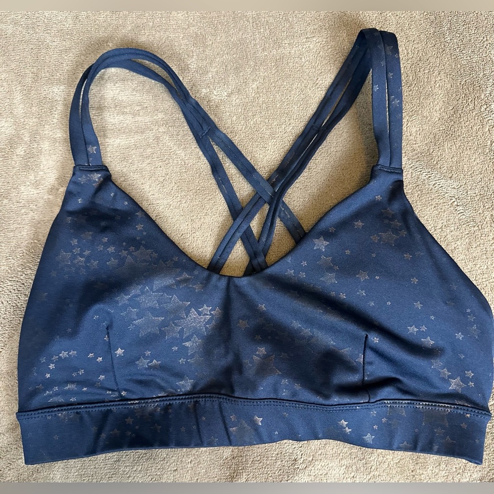 JoyLab Star Print Navy Sports Bra & Leggings Set Size M Preowned Workout Active - Picture 8 of 12